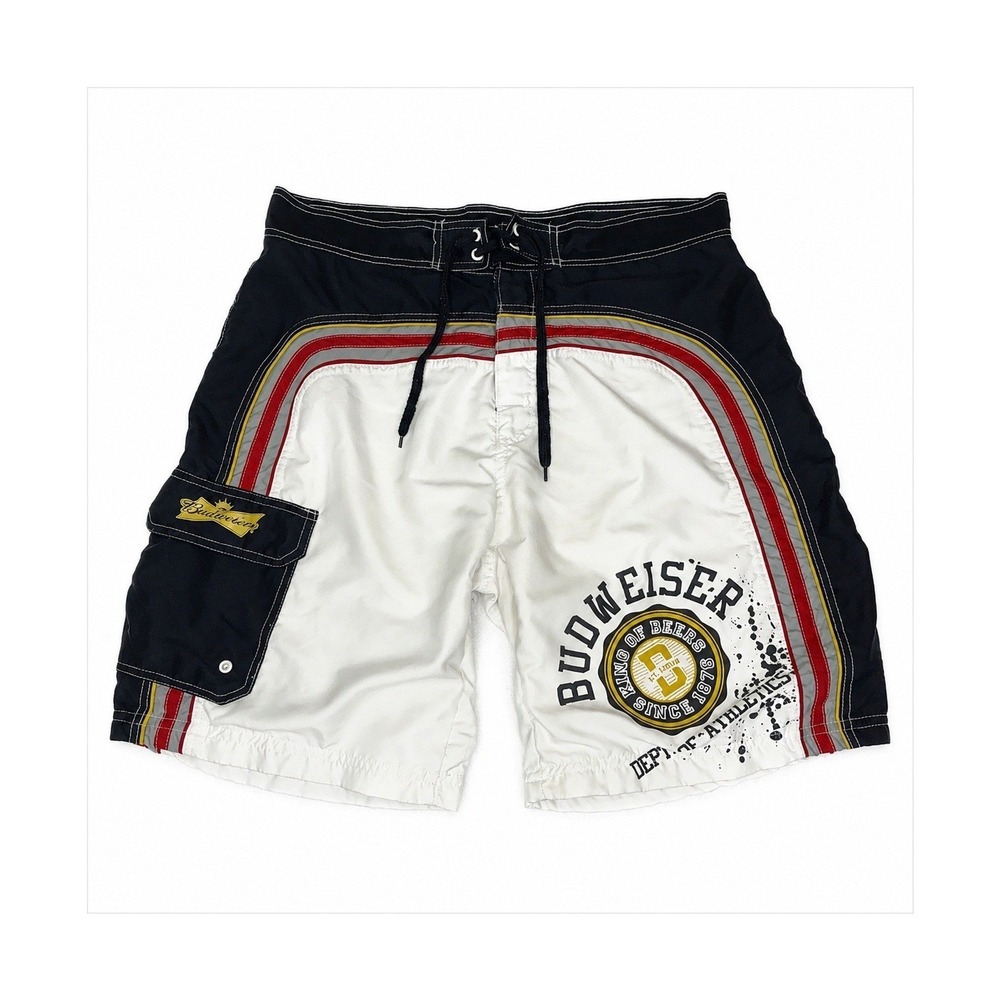 Budweiser King Of Beer St Louis Splatter Mens Size 36 Swim Trunks Board Shorts